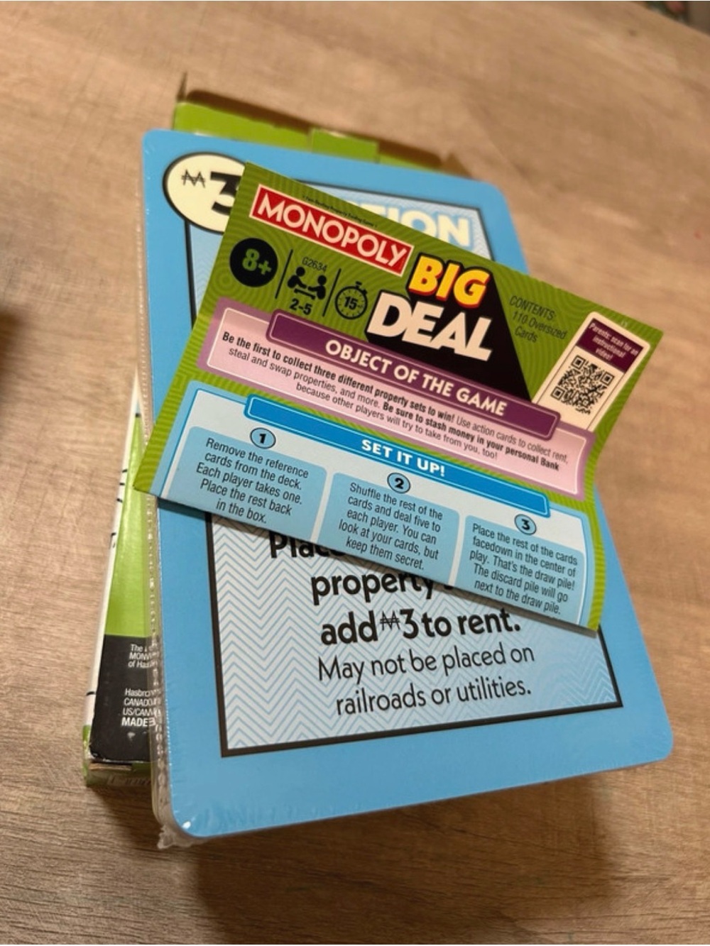 Hasbro Monopoly Big Deal Card Game - Blue and Green